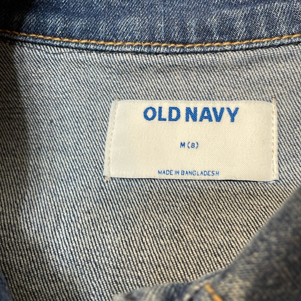 OLD NAVY UEC Girls Size Medium (8) Jean Jacket Pockets Collar Denim Button - Picture 6 of 14